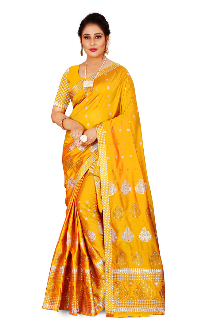 Gold-Silver Jari Mix Set Mekhela Sador