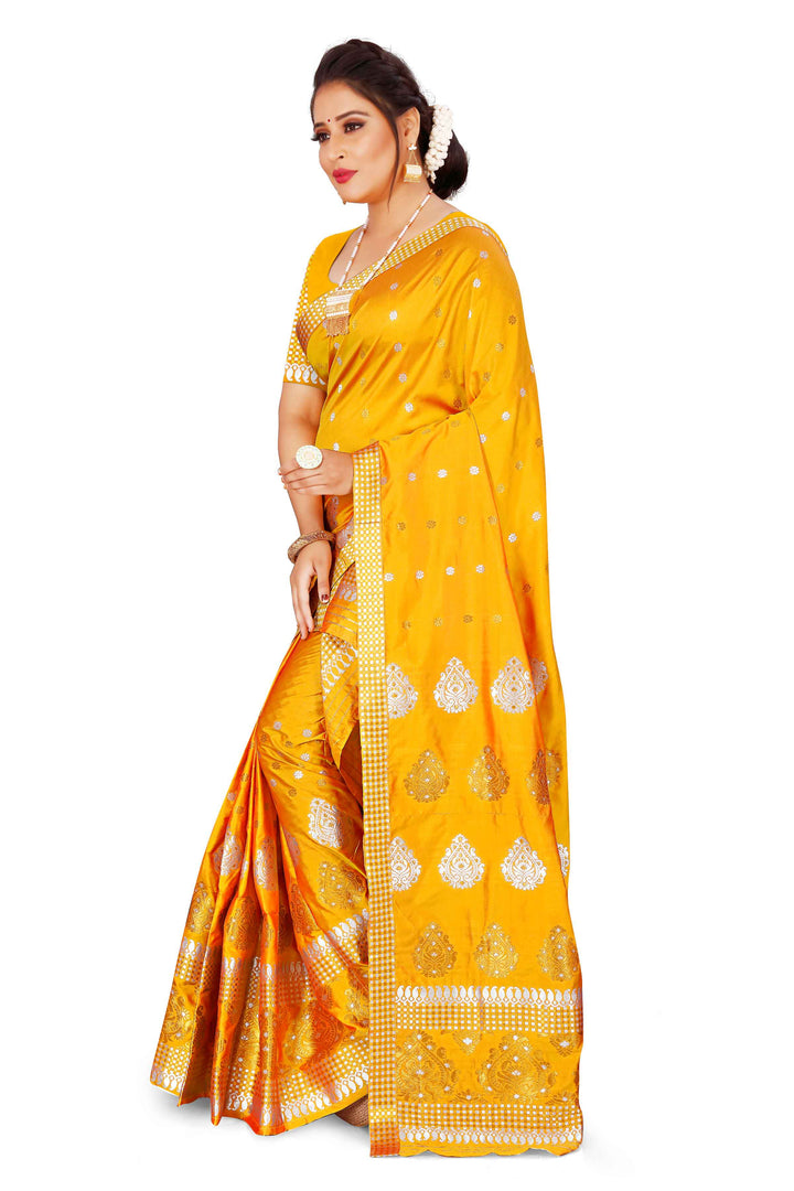 Gold-Silver Jari Mix Set Mekhela Sador