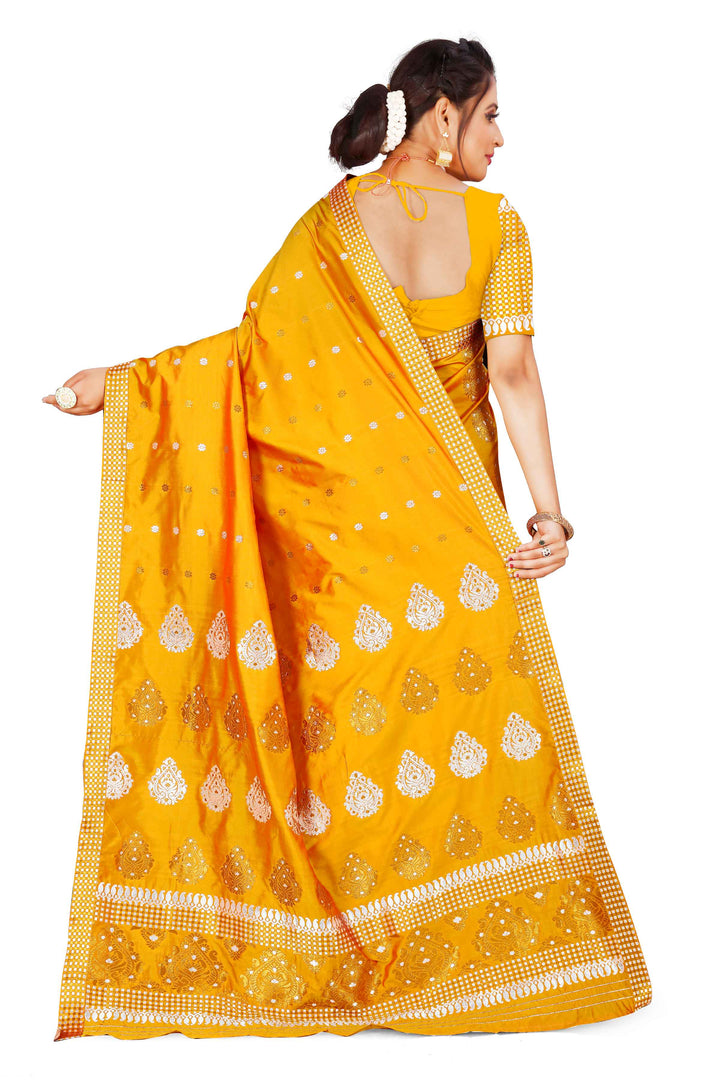 Gold-Silver Jari Mix Set Mekhela Sador