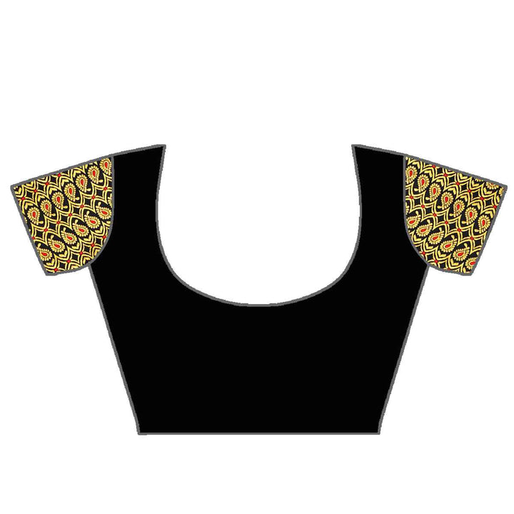 Gold Jari All Over Mix Set Mekhela Sador - Contrast Blouse