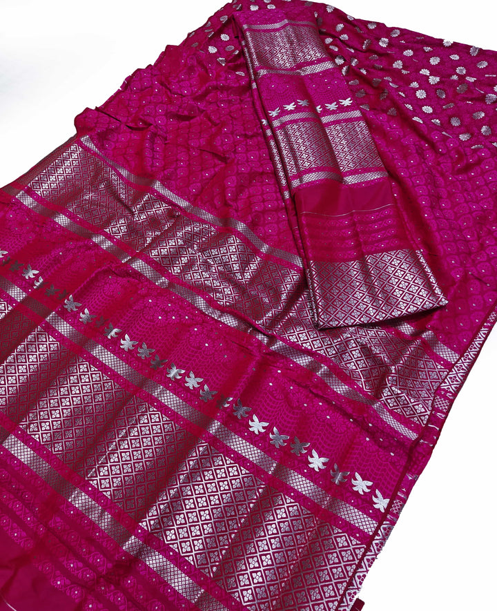 সূতাৰ- কাম (Dhaga-Work) মিক্স ছেট মেখলা চাদৰ
