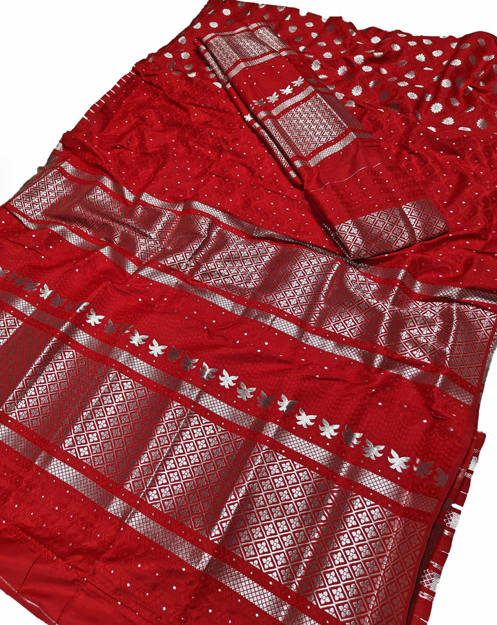 সূতাৰ- কাম (Dhaga-Work) মিক্স ছেট মেখলা চাদৰ