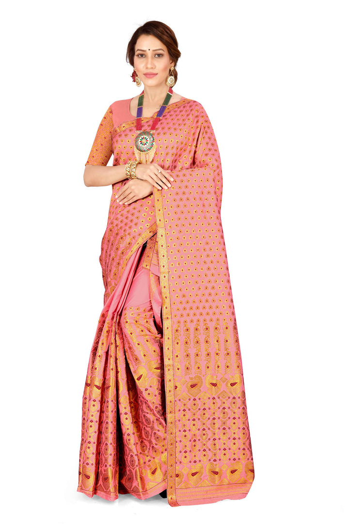 সোণ (Gold) গুনা মিক্স ছেট মেখলা চাদৰ 