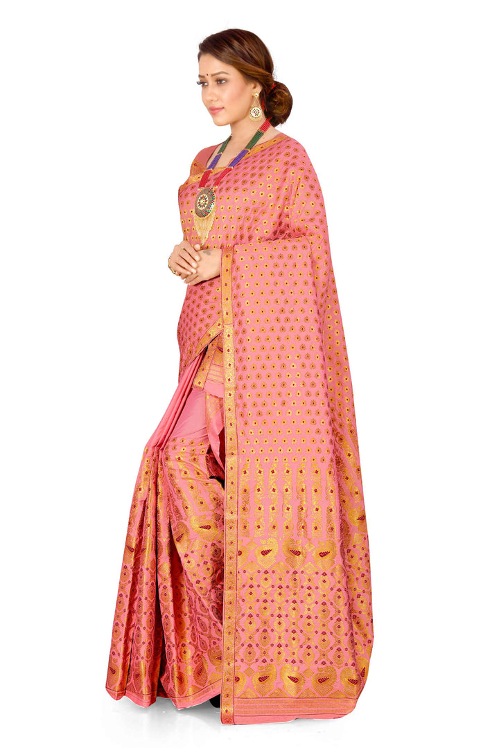 সোণ (Gold) গুনা মিক্স ছেট মেখলা চাদৰ 