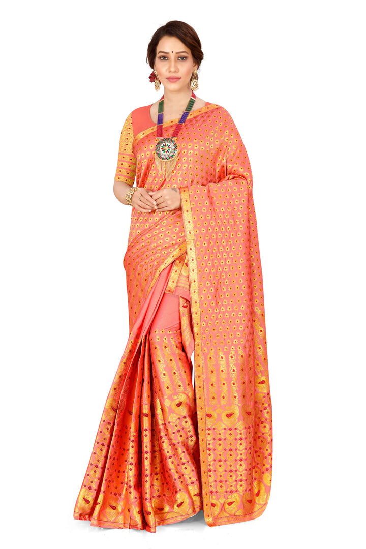 সোণ (Gold) গুনা মিক্স ছেট মেখলা চাদৰ 