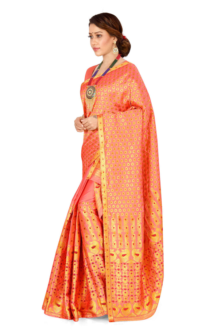 সোণ (Gold) গুনা মিক্স ছেট মেখলা চাদৰ 