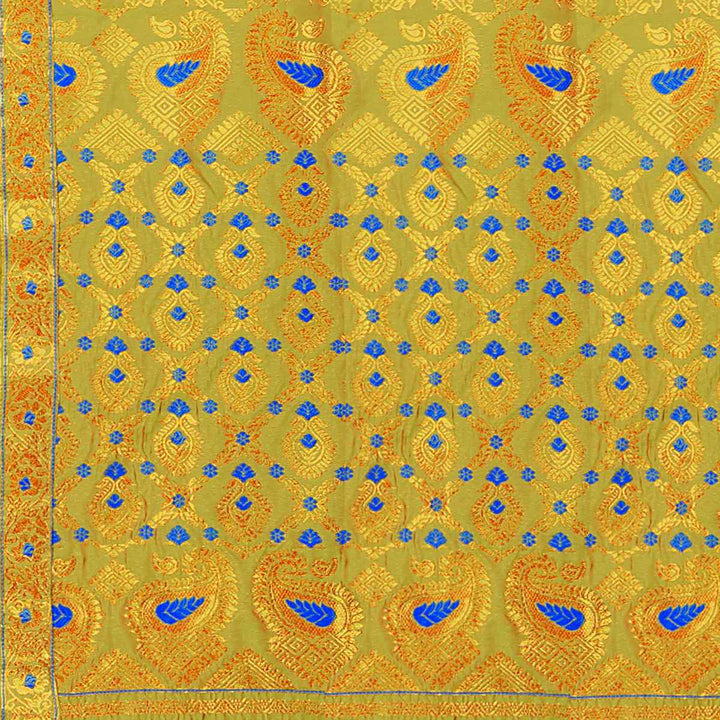 সোণ (Gold) গুনা মিক্স ছেট মেখলা চাদৰ 