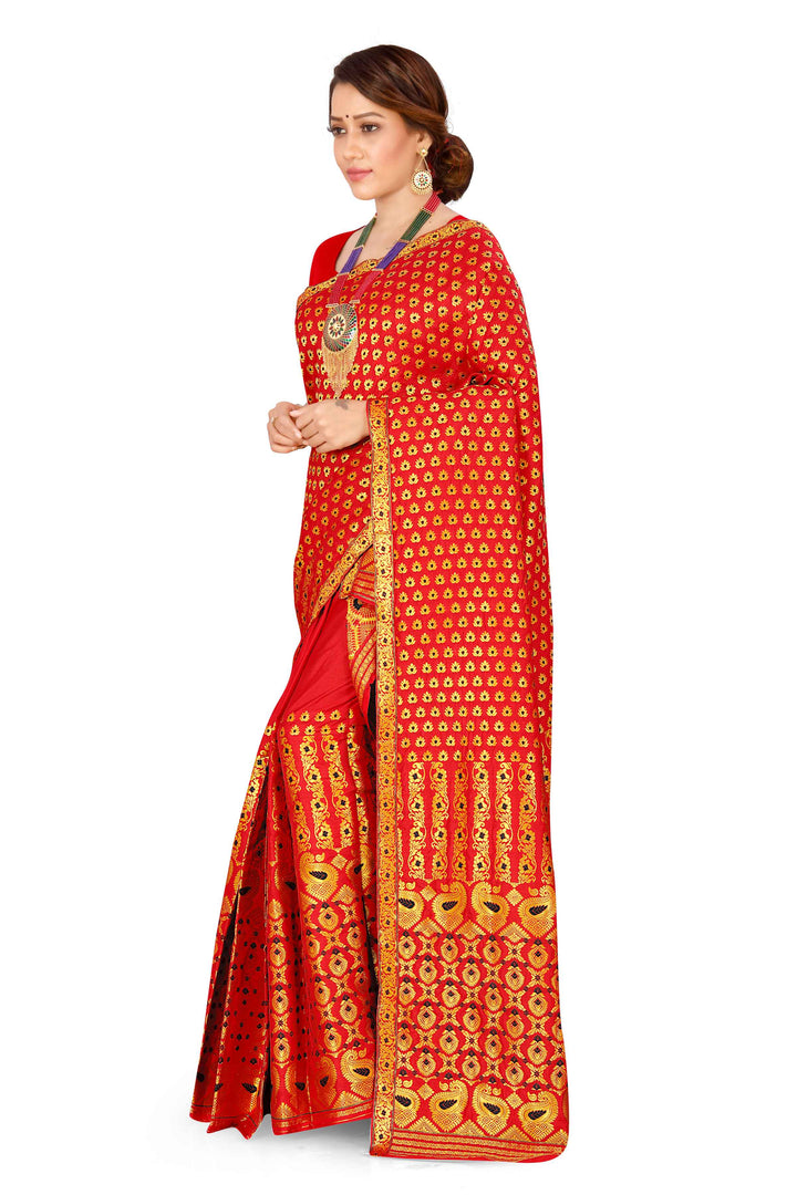 সোণ (Gold) গুনা মিক্স ছেট মেখলা চাদৰ 
