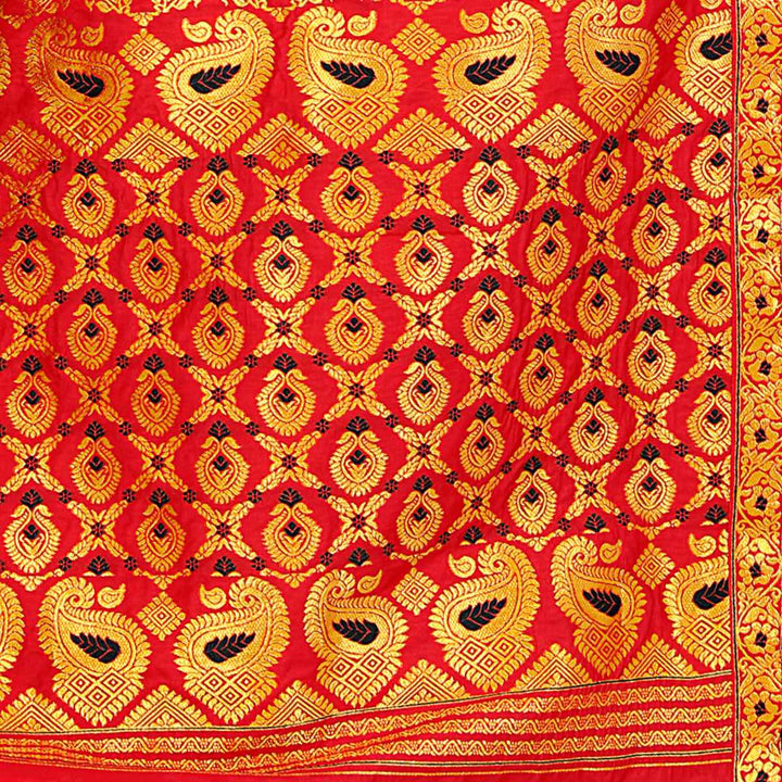 সোণ (Gold) গুনা মিক্স ছেট মেখলা চাদৰ 