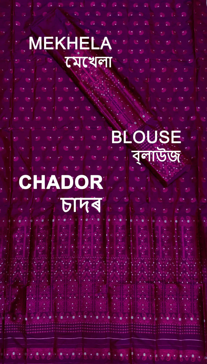 Colouring Jari Mix Set Mekhela Sador