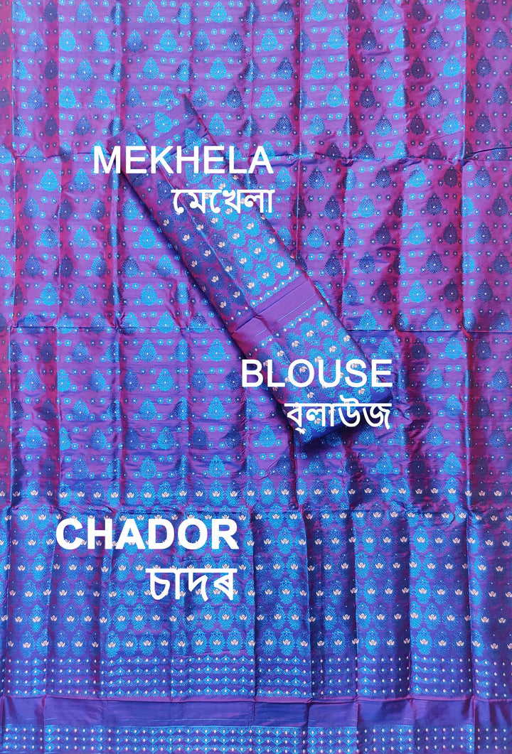 Colouring Jari Mix Set Mekhela Sador