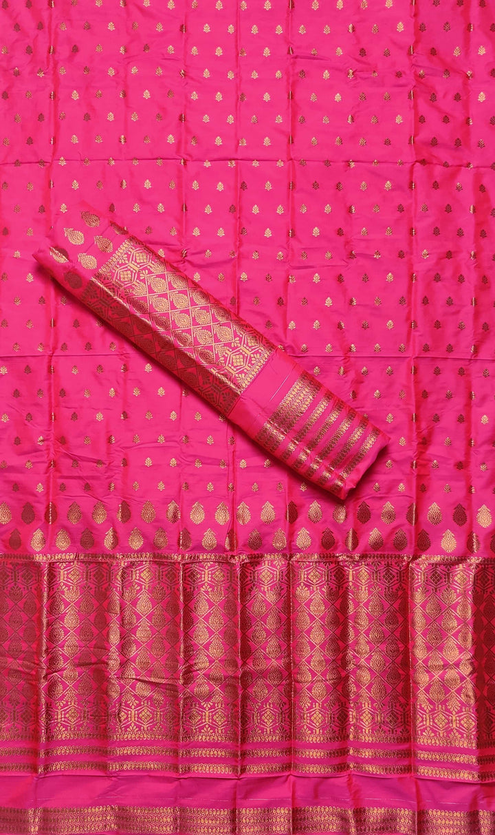 Copper Jari All Over Mix Set Mekhela Sador