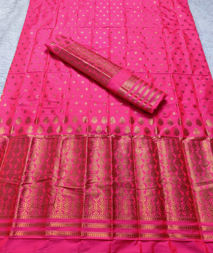 Copper Jari All Over Mix Set Mekhela Sador