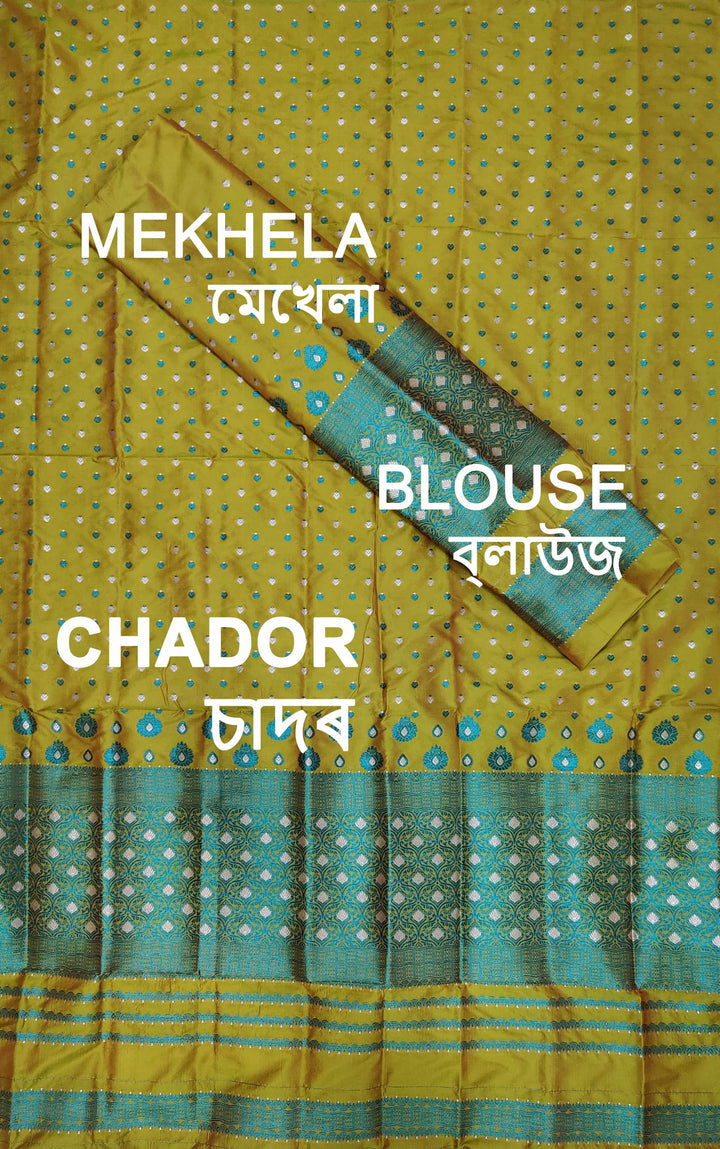 Colouring Jari Mix Set Mekhela Sador