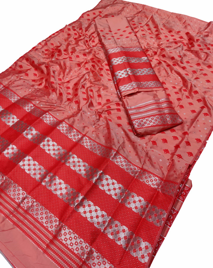সূতাৰ- কাম (Dhaga-Work) মিক্স ছেট মেখলা চাদৰ