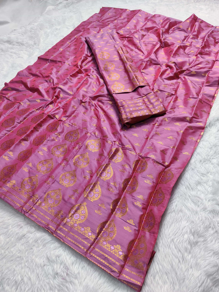 Copper Jari Mix Pat* Mekhela Sador