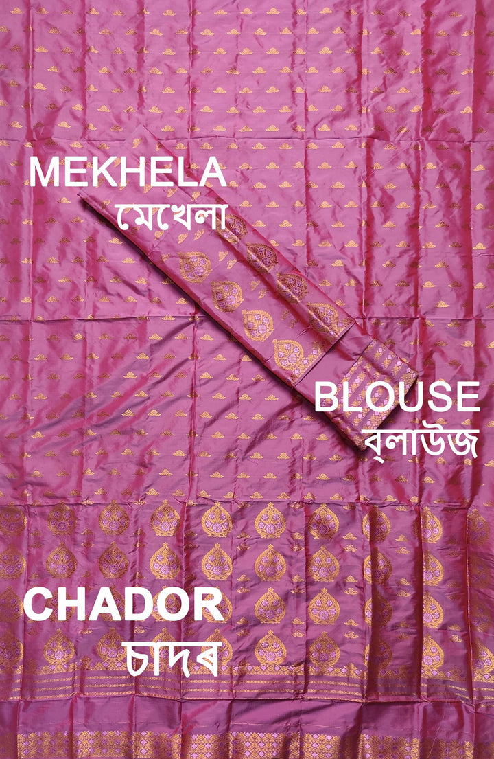 Copper Jari Mix Pat* Mekhela Sador