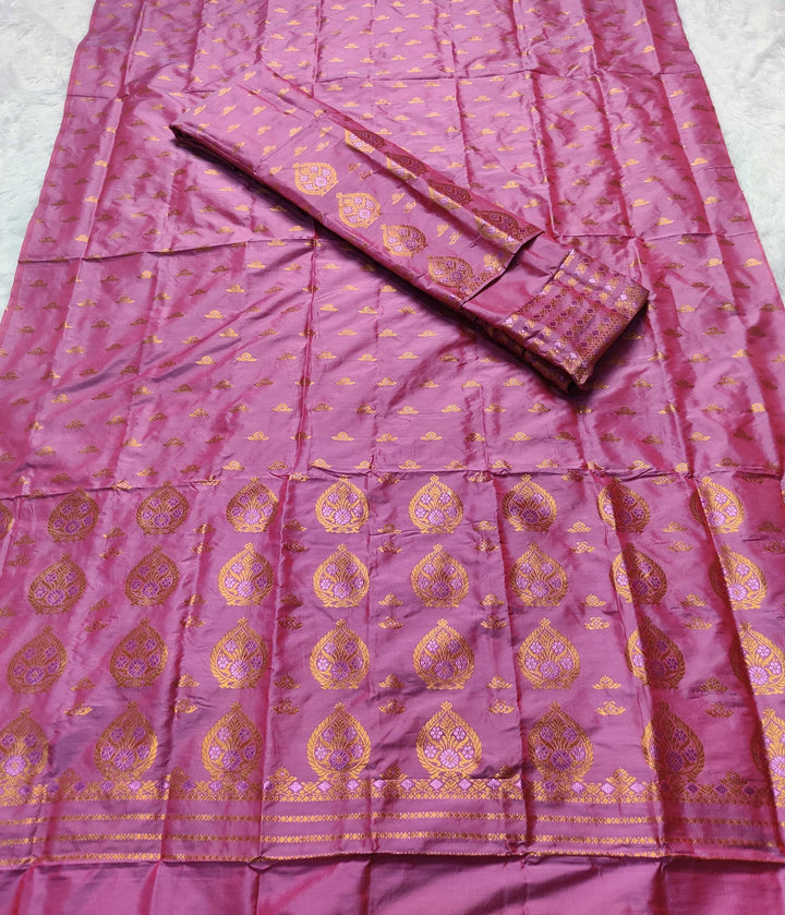 Copper Jari Mix Pat* Mekhela Sador