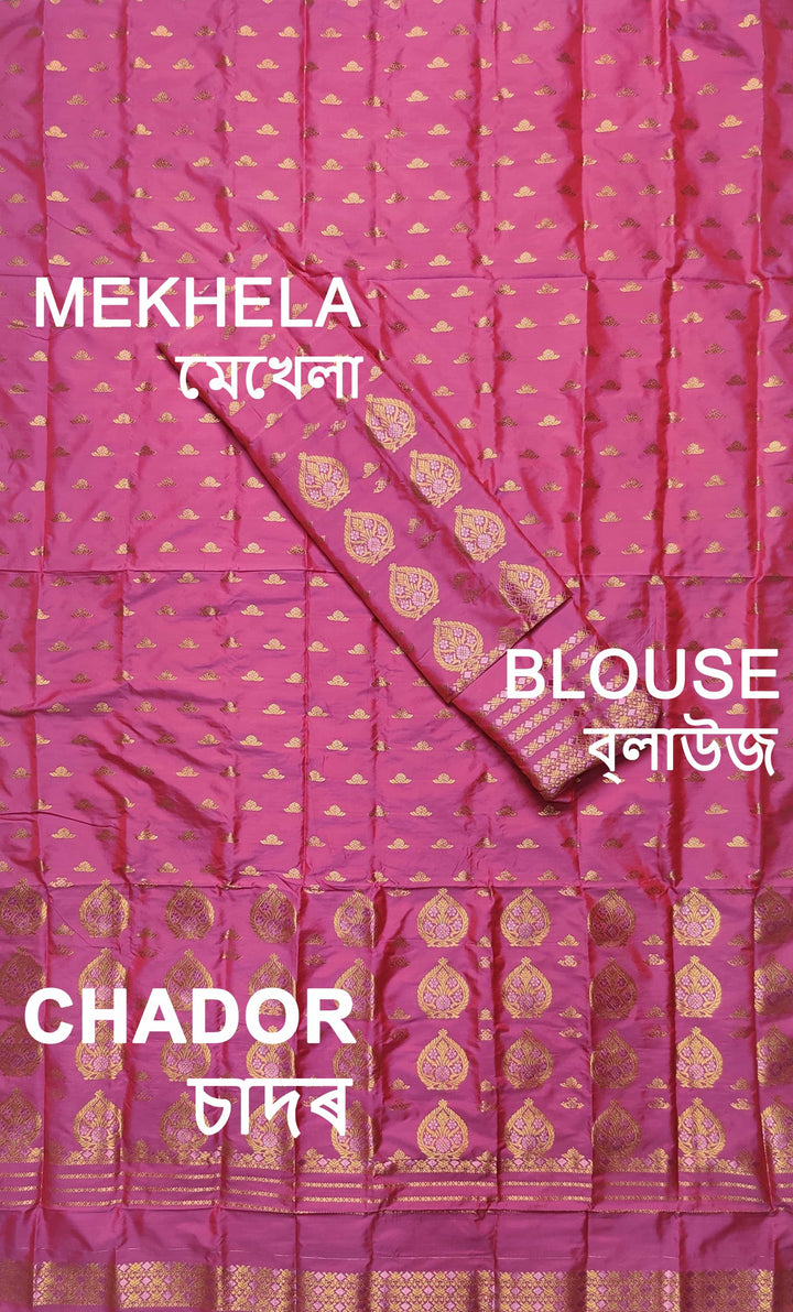 Copper Jari Mix Pat* Mekhela Sador
