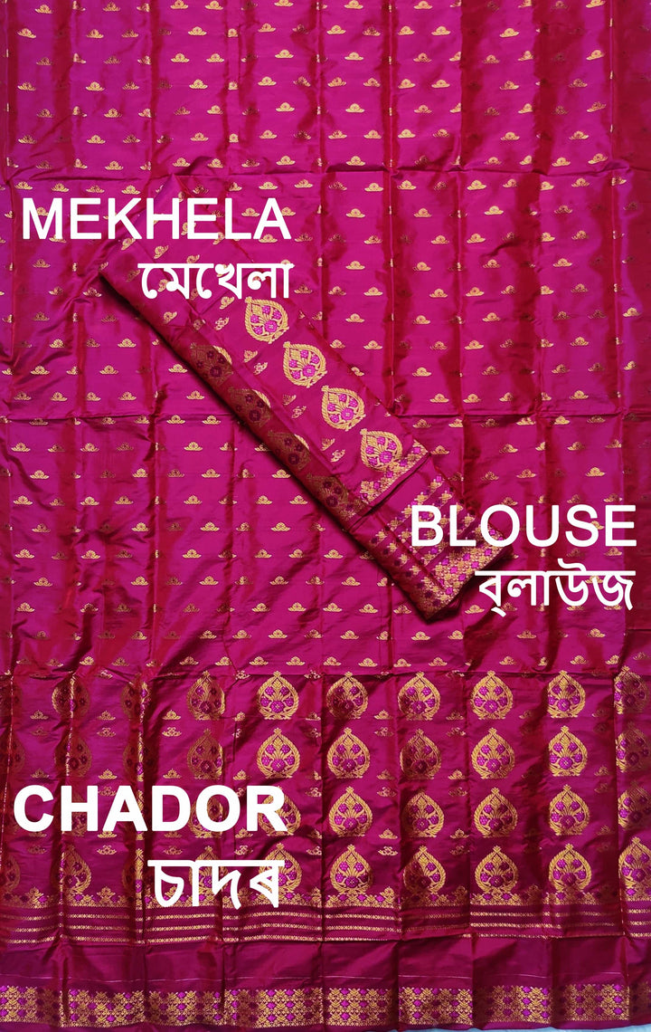 Copper Jari Mix Pat* Mekhela Sador