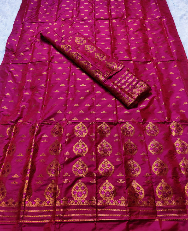Copper Jari Mix Pat* Mekhela Sador