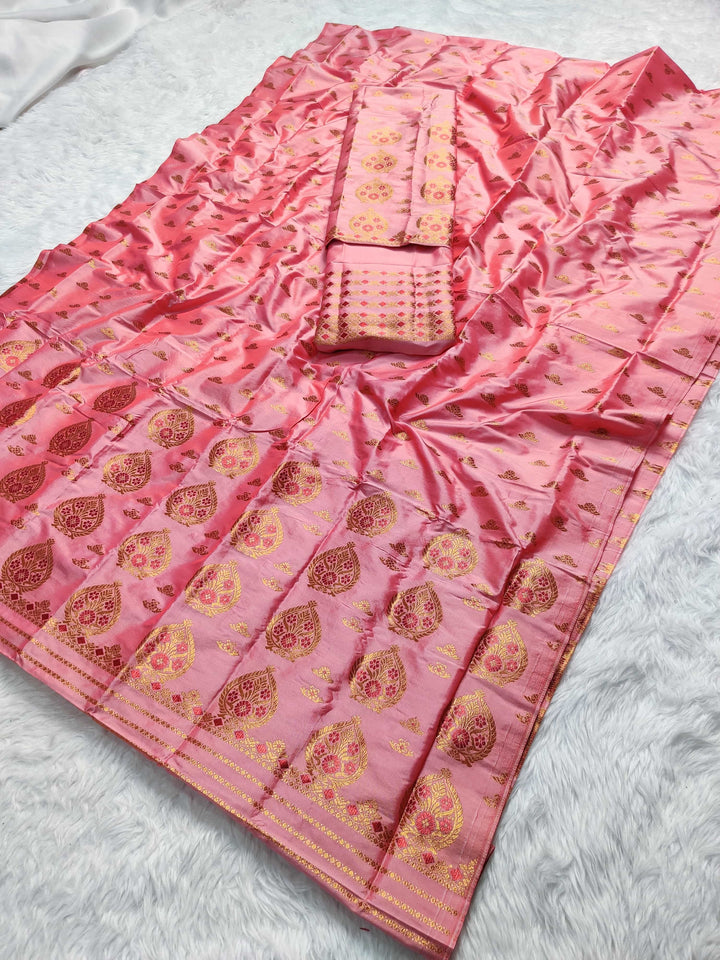 Copper Jari Mix Pat* Mekhela Sador