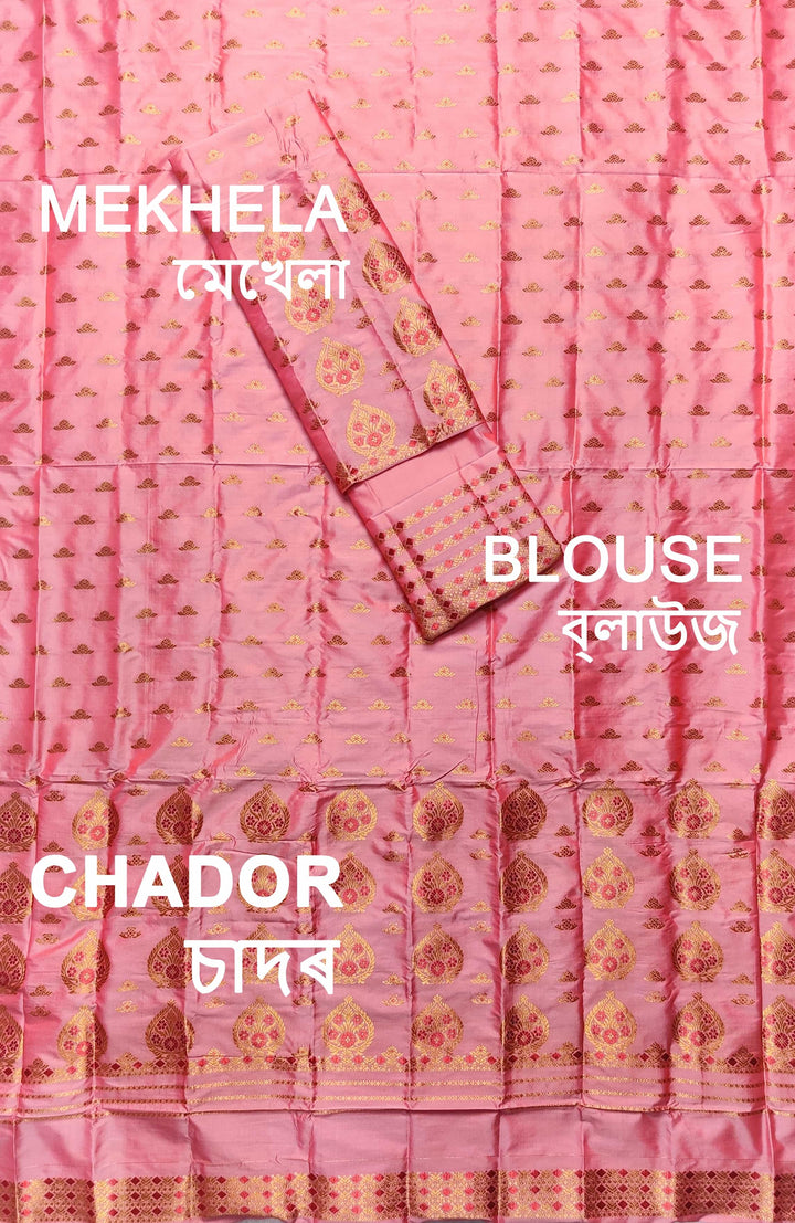 Copper Jari Mix Pat* Mekhela Sador