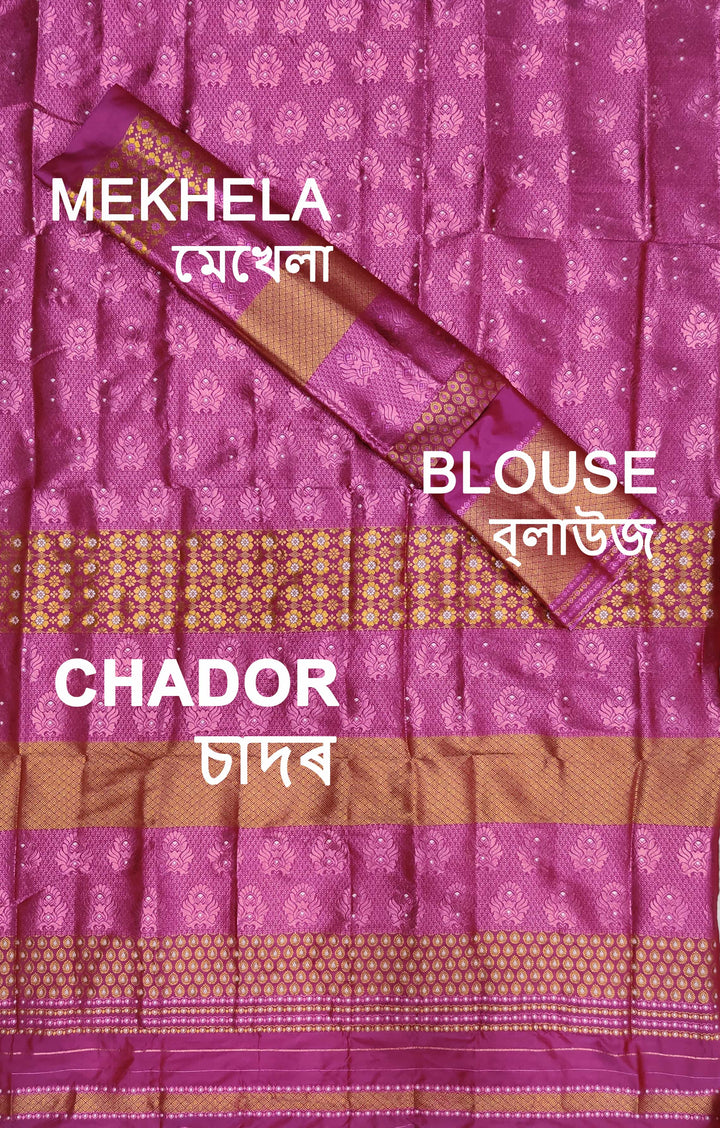 Colouring Jari Bedsheet Mix Set Mekhela Sador