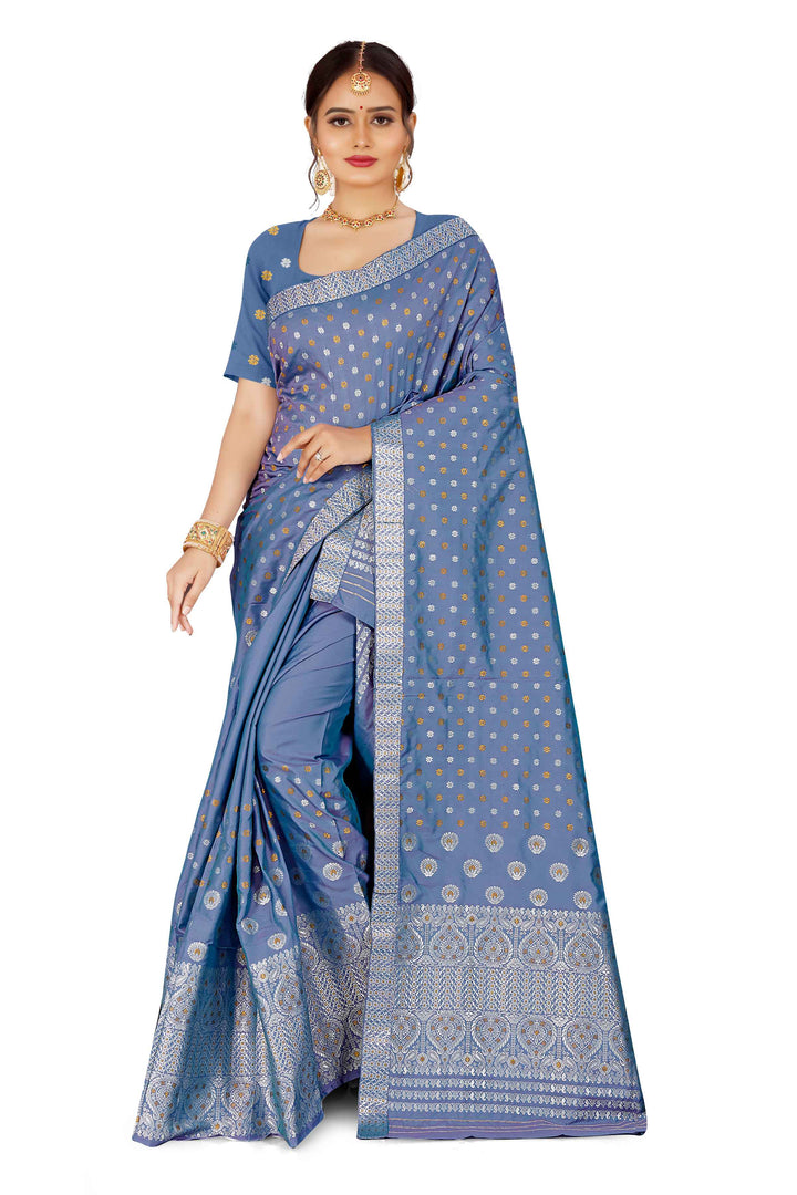 Gold-Silver Jari Mix Set Mekhela Sador