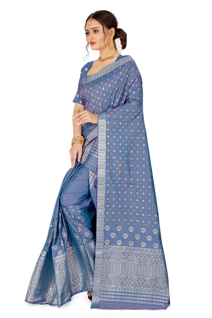Gold-Silver Jari Mix Set Mekhela Sador