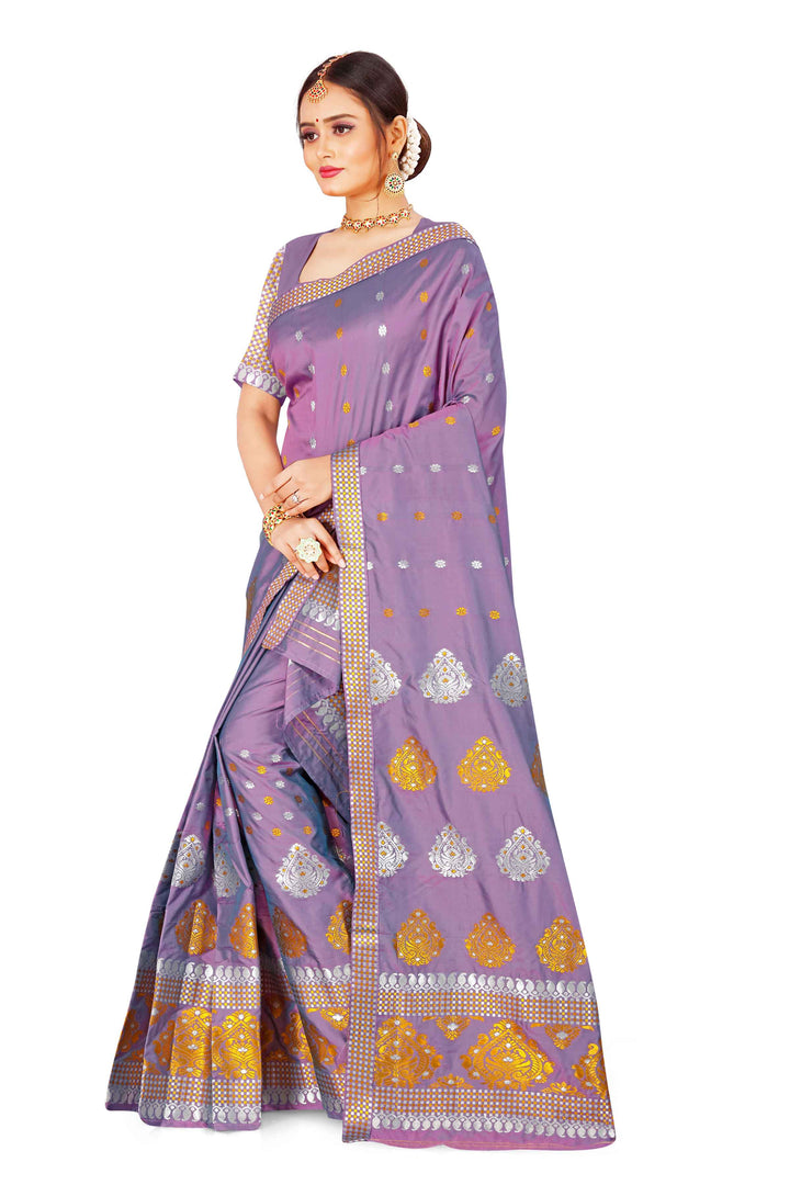 Gold-Silver Jari Mix Set Mekhela Sador