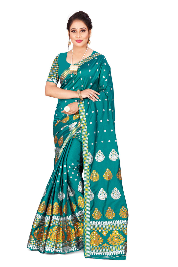 Gold-Silver Jari Mix Set Mekhela Sador