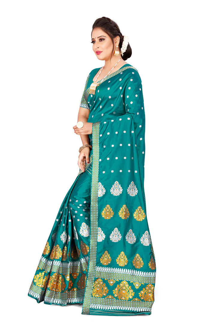 Gold-Silver Jari Mix Set Mekhela Sador