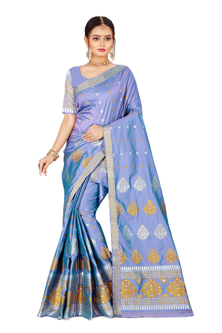 Gold-Silver Jari Mix Set Mekhela Sador