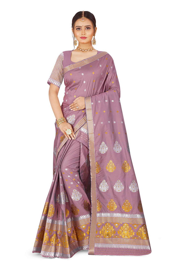 Gold-Silver Jari Mix Set Mekhela Sador