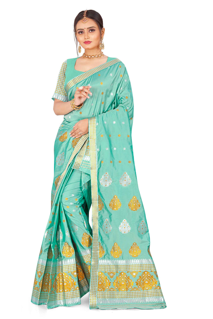 Gold-Silver Jari Mix Set Mekhela Sador