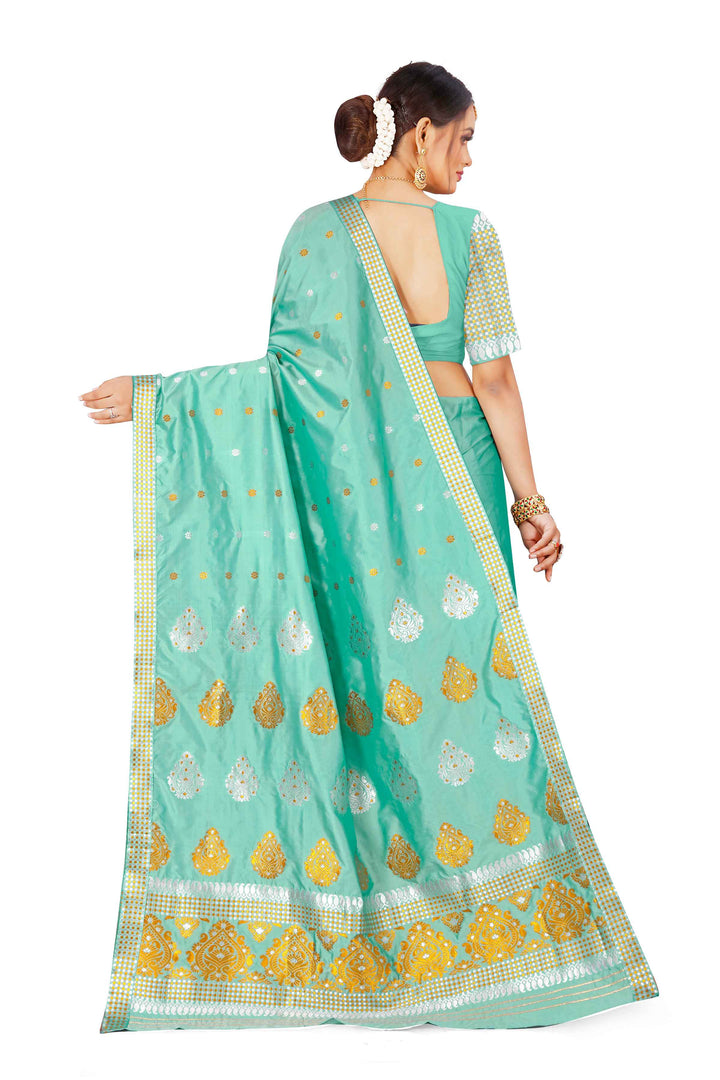 Gold-Silver Jari Mix Set Mekhela Sador