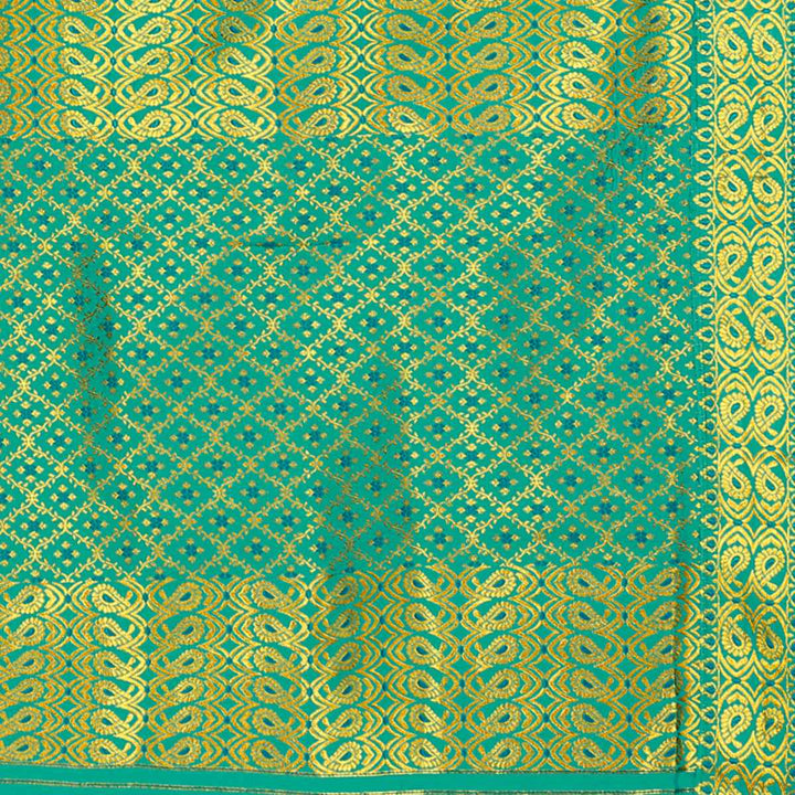 Gold Jari All Over Mix Set Mekhela Sador - Contrast Blouse
