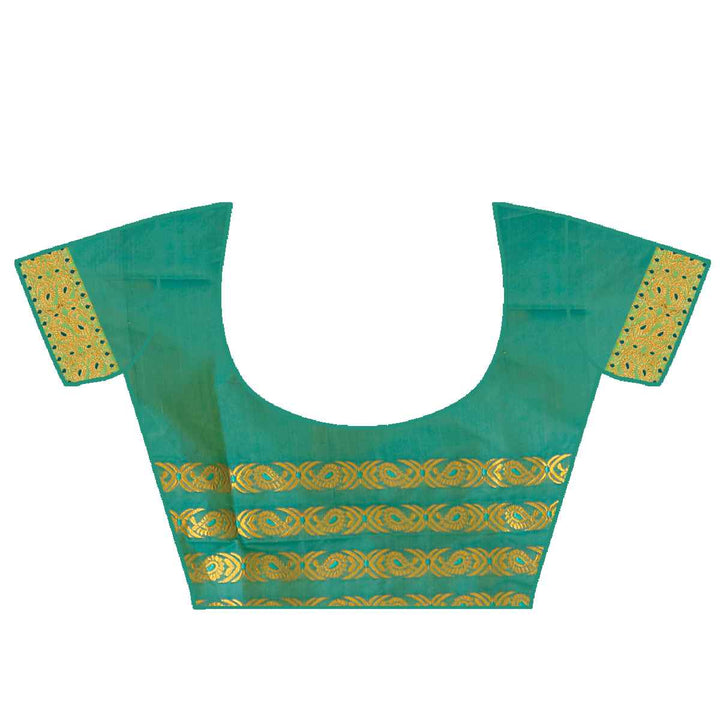 Gold Jari All Over Mix Set Mekhela Sador - Contrast Blouse