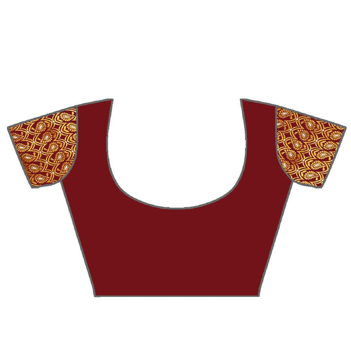 Gold Jari All Over Mix Set Mekhela Sador - Contrast Blouse
