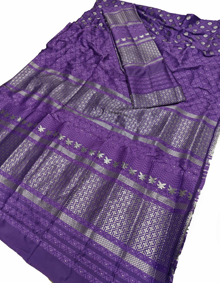 সূতাৰ- কাম (Dhaga-Work) মিক্স ছেট মেখলা চাদৰ