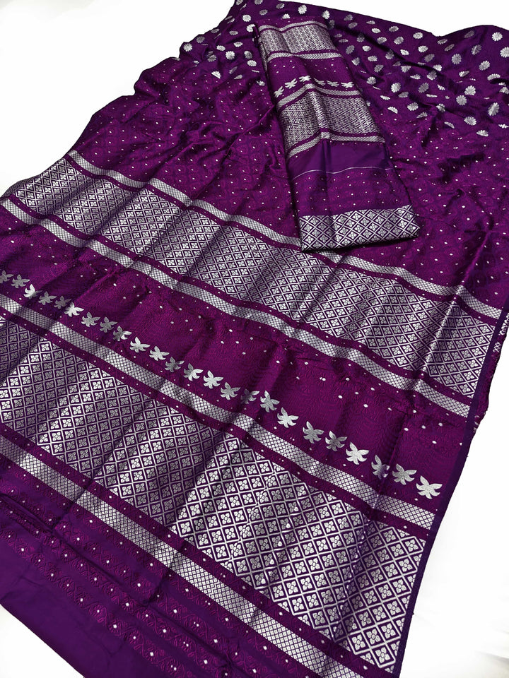 সূতাৰ- কাম (Dhaga-Work) মিক্স ছেট মেখলা চাদৰ