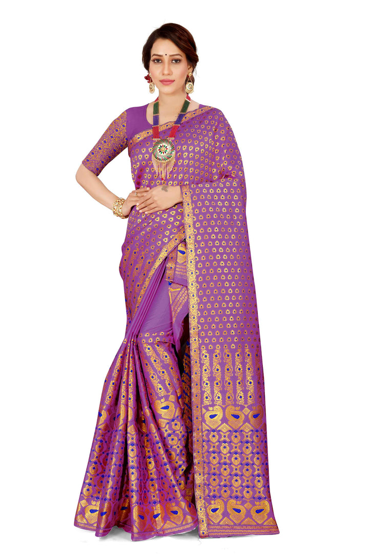 সোণ (Gold) গুনা মিক্স ছেট মেখলা চাদৰ 