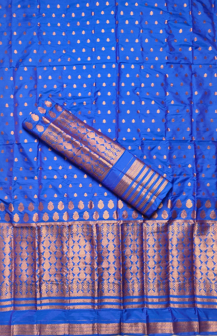 Copper Jari All Over Mix Set Mekhela Sador