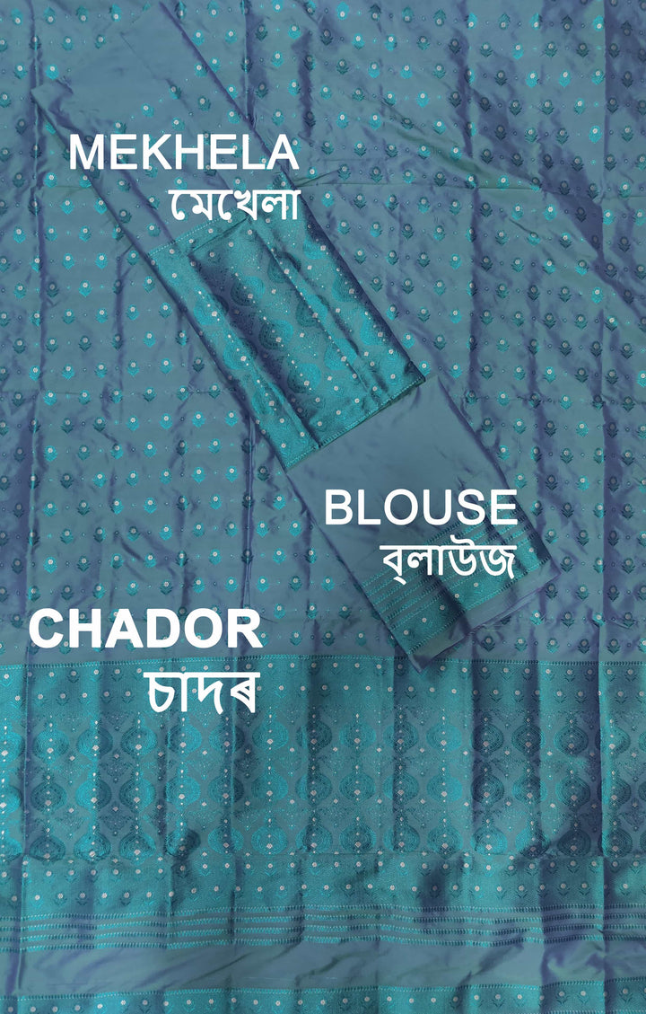 Colouring Jari Mix Set Mekhela Sador