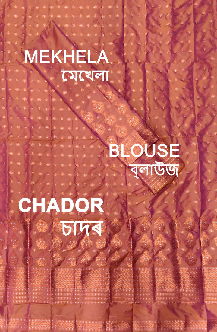 ৰং কৰা গুনা মিক্স ছেট মেখলা চাদৰ