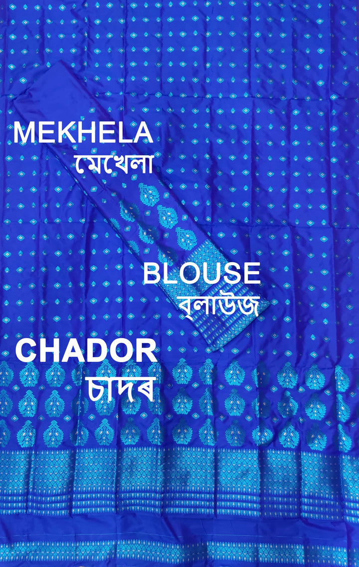 ৰং কৰা গুনা মিক্স ছেট মেখলা চাদৰ