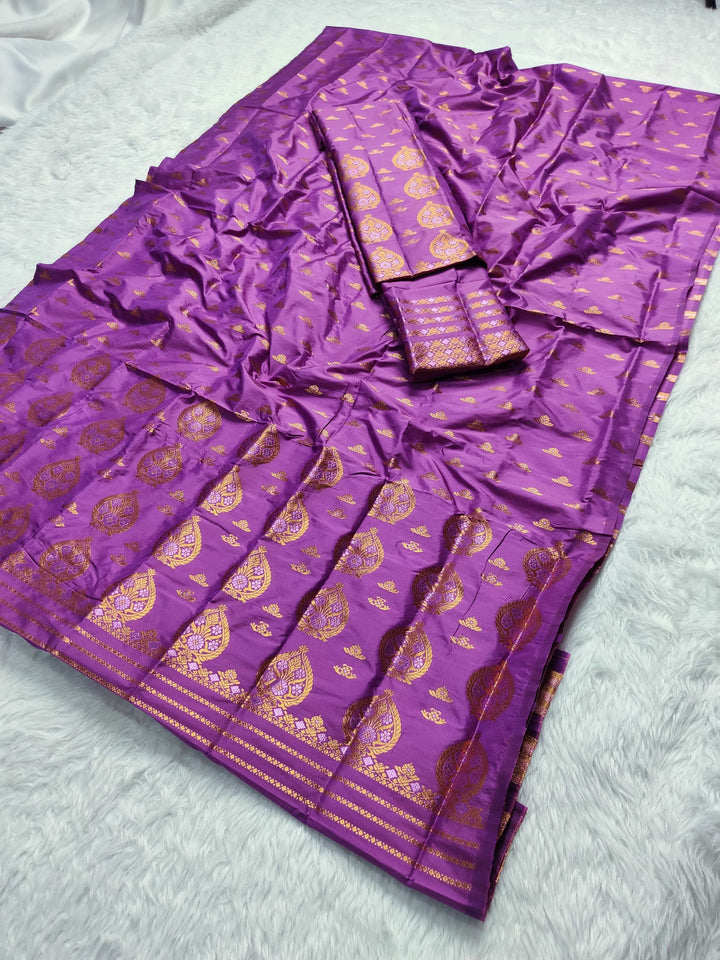 Copper Jari Mix Pat* Mekhela Sador
