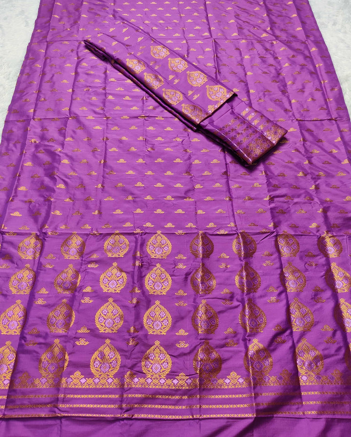 Copper Jari Mix Pat* Mekhela Sador