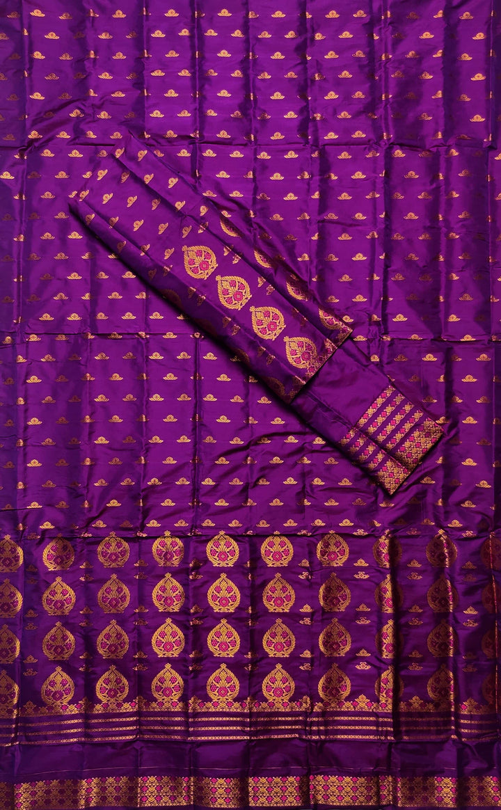 Copper Jari Mix Pat* Mekhela Sador